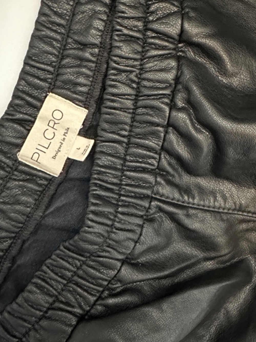 Pilcro Black Faux Leather Women’s Wide-Leg Cropped Pants NBW